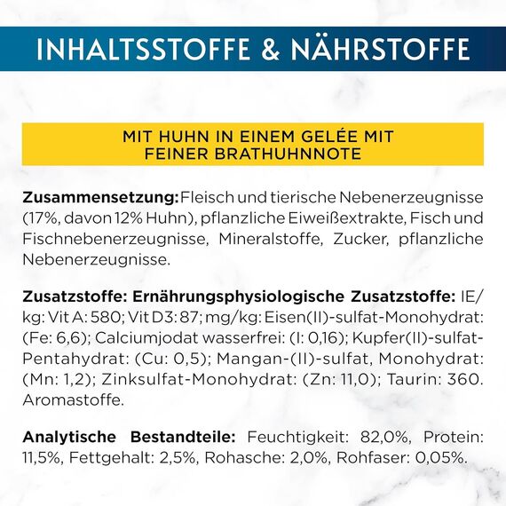Gourmet Perle Genuss in Gelee Katzenfutter nass mit Huhn und feiner Brathuhnnote 26er Pack (26 x 85g)