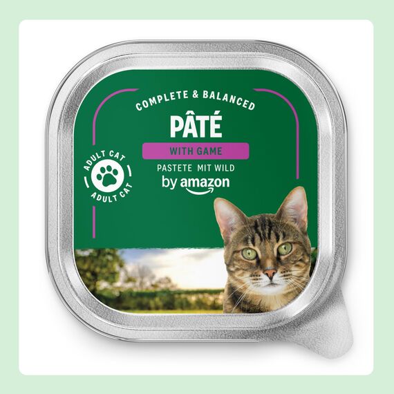 by Amazon Nassfutter für Katzen, Pastete mit Wild, 100g, 16er-Pack