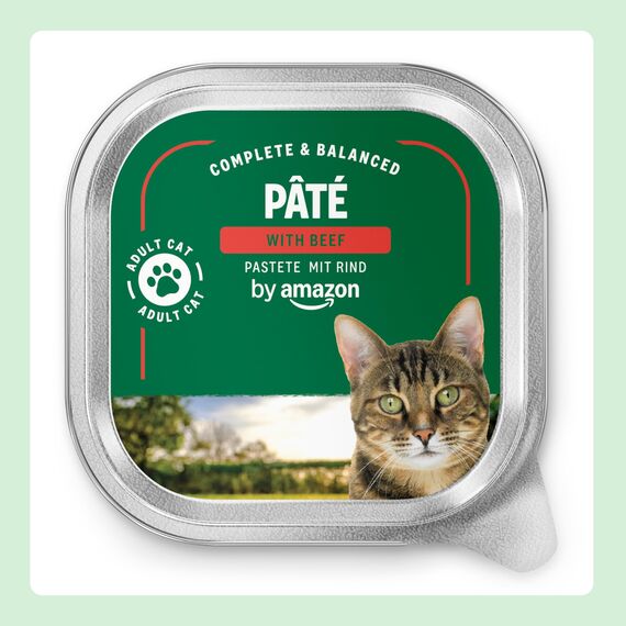 by Amazon Nassfutter für Katzen, Pastete mit Rindfleisch, 100g, 16er-Pack