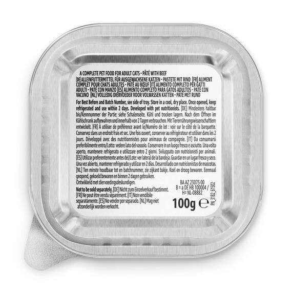 by Amazon Nassfutter für Katzen, Pastete mit Rindfleisch, 100g, 16er-Pack