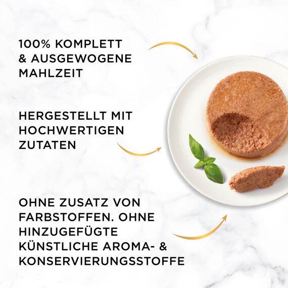 Gourmet Gold Feine Pastete mit Gemüse Katzenfutter nass, mit Ente und Spinat, 12er Pack (12 x 85g)