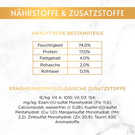 Gourmet Gold Raffiniertes Ragout Duetto Katzenfutter nass, Lachs und Seelachs, 12er Pack (12 x 85g)