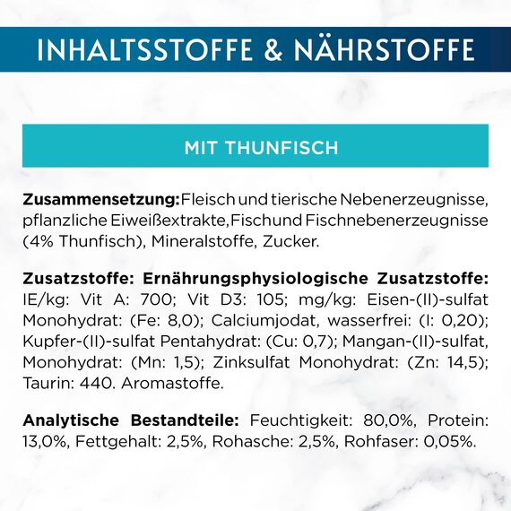 Gourmet Perle Erlesene Streifen Katzenfutter nass, mit Thunfisch, 26er Pack (26 x 85g)