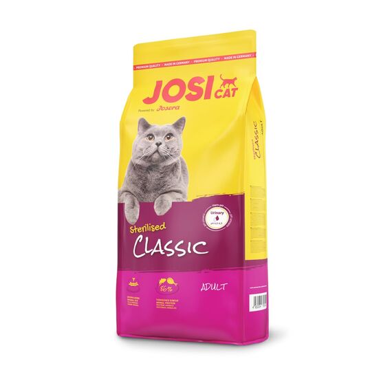 JosiCat Sterilised Classic (1 x 10 kg) | Adult | Premium Trockenfutter für kastrierte Katzen | mit wenig Fett und viel Protein | Powered by JOSERA | Katzenfutter | Alleinfuttermittel | 1er Pack