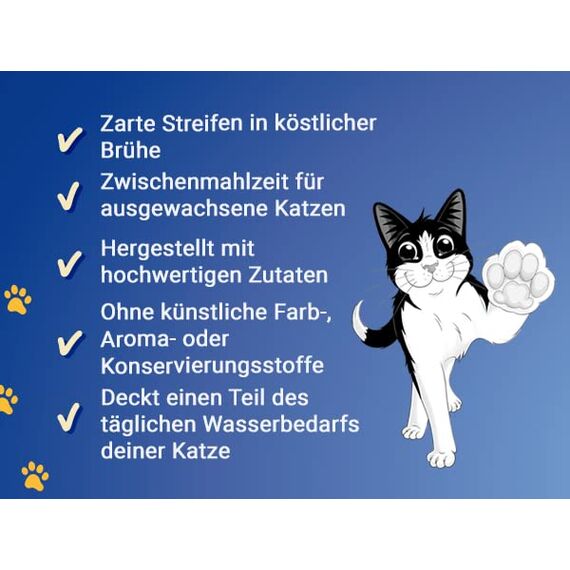 Felix Soup Tender Strips Suppe für Katzen, Fisch Sorten-Mix, 1 Packung (6 x 48g)