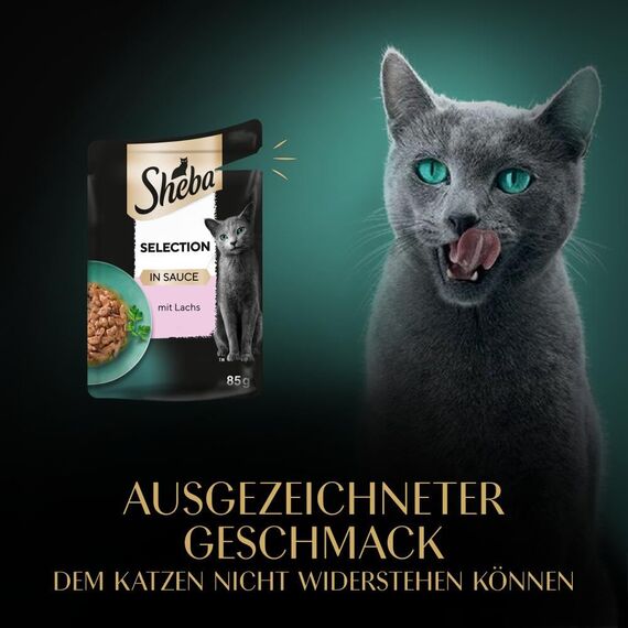 Sheba Sauce Collection Katzen Nassfutter im Portionsbeutel mit Lachs (MSC) 28x85g