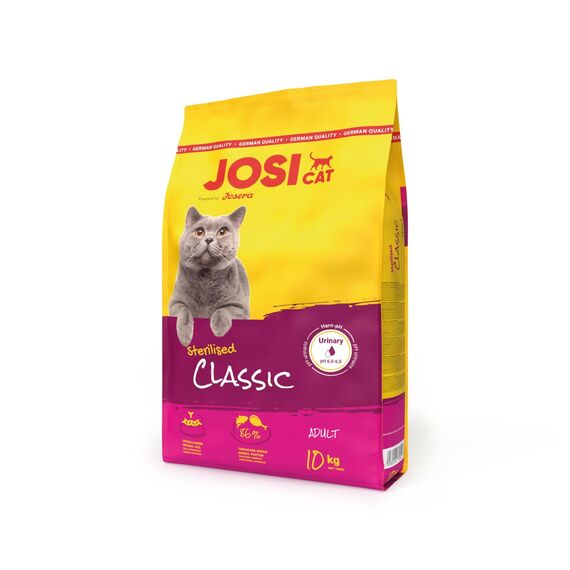 JosiCat Sterilised Classic (1 x 10 kg) | Adult | Premium Trockenfutter für kastrierte Katzen | mit wenig Fett und viel Protein | Powered by JOSERA | Katzenfutter | Alleinfuttermittel | 1er Pack