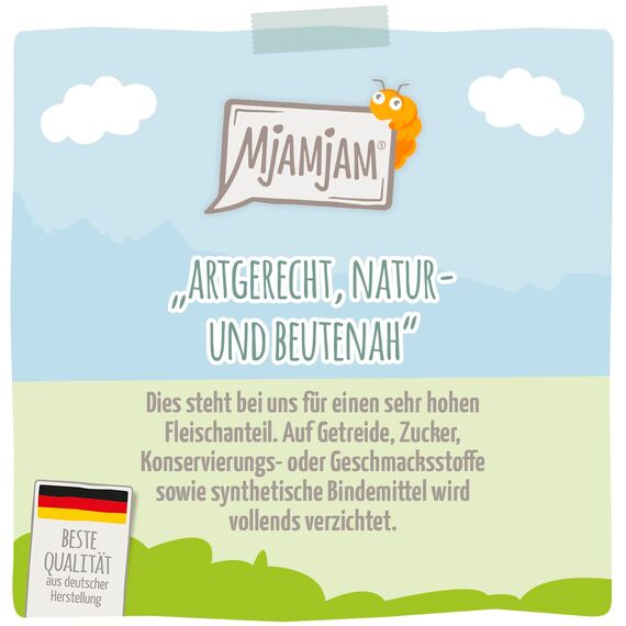 MjAMjAM - Premium Nassfutter für Katzen - Insekt mit vorzüglichem Kalb, 6er Pack (6 x 400 g), getreidefrei mit Insektenprotein