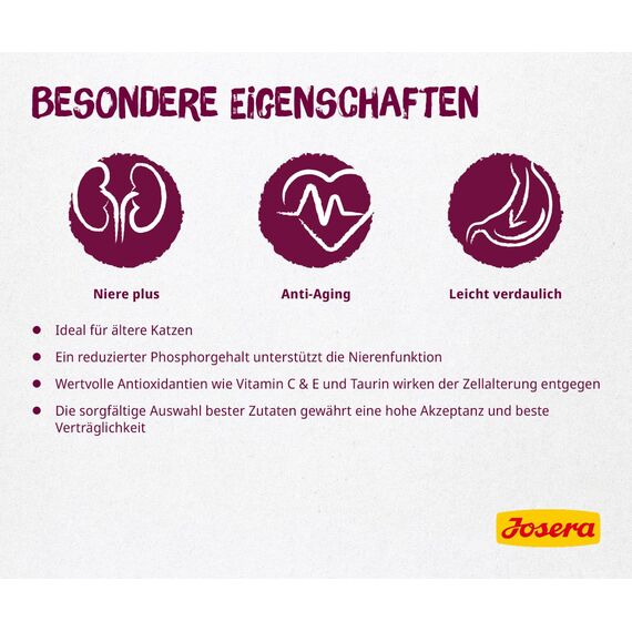 JOSERA Senior (1 x 2 kg) | Senior | Premium Trockenfutter für ältere Katzen oder Katzen mit Niereninsuffizienz | Geflügel & Reis | leicht verdaulich | getreidefrei | Katzenfutter | 1er Pack