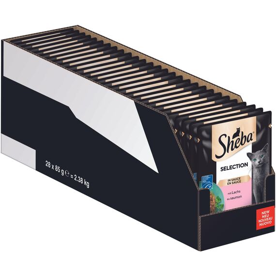 Sheba Sauce Collection Katzen Nassfutter im Portionsbeutel mit Lachs (MSC) 28x85g