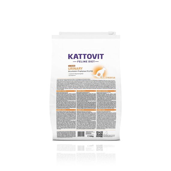 KATTOVIT - Urinary Trockenfutter für Katzen | Katzentrockenfutter für ausgewachsene Katzen mit Harnwegserkrankungen. Diätfutter als Alleinfuttermittel | 4 kg Huhn