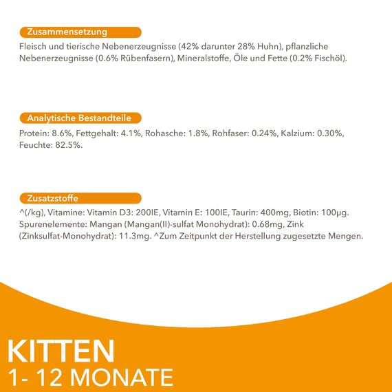 IAMS Delights Kitten Nassfutter - Multipack Katzenfutter mit Huhn in Sauce, hochwertiges Futter für Junior Kätzchen von 1-12 Monate, 12 x 85 g