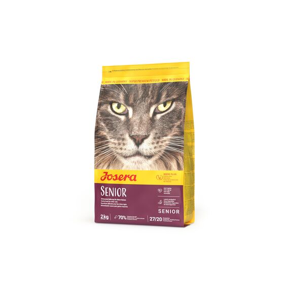 JOSERA Senior (1 x 2 kg) | Senior | Premium Trockenfutter für ältere Katzen oder Katzen mit Niereninsuffizienz | Geflügel & Reis | leicht verdaulich | getreidefrei | Katzenfutter | 1er Pack