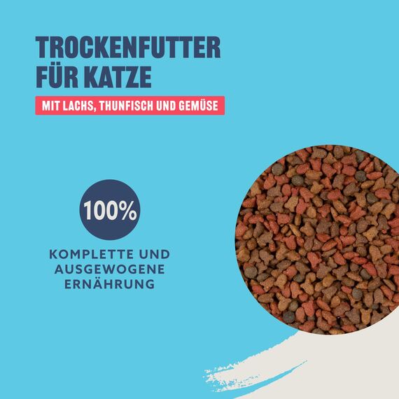 by Amazon Trockenfutter für Katzen, mit Lachs, Thunfisch und Gemüse, 3kg