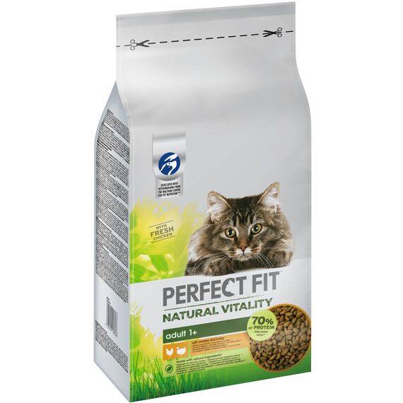 Perfect Fit Natural Vitality Adult 1+ – Trockenfutter für erwachsene Katzen ab 1 Jahr – Huhn & Truthahn – Unterstützt die Vitalität – 6 kg
