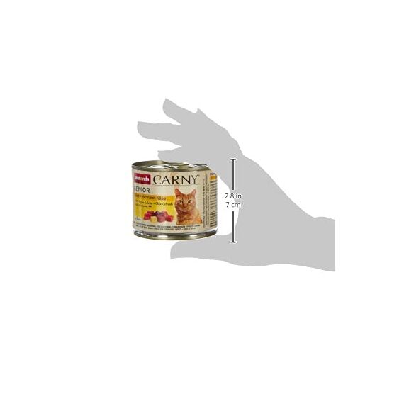 animonda Carny Katzen Nassfutter Senior Rind + Huhn + Käse (6 x 200g), Katzenfutter nass ohne Getreide ohne Zucker für Katzen ab 7 Jahren mit frischen und fleischigen Zutaten