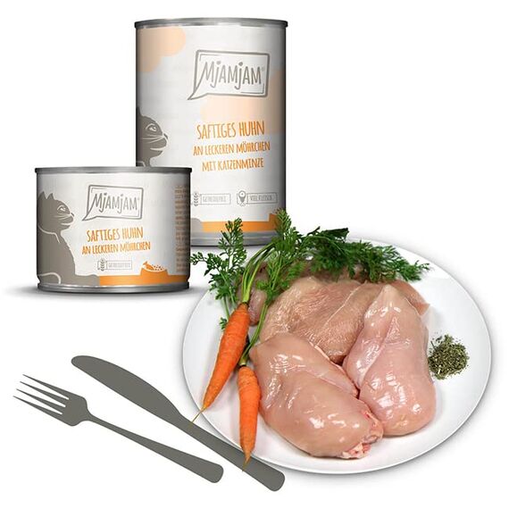 MjAMjAM - Premium Nassfutter für Katzen - Probierpaket, 6er Pack (6 x 200 g), getreidefrei mit extra viel Fleisch
