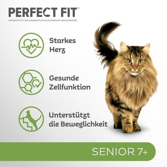 PERFECT FIT Senior Trockenfutter für ältere Katzen ab 7 Jahren - Huhn, 7 kg (1 Beutel)