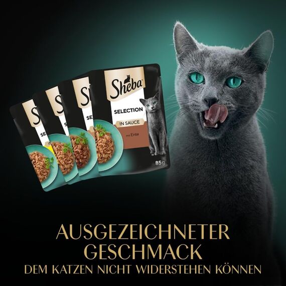 Sheba Selection in Sauce Katzenfutter Geflügelauswahl, 72 Beutel (72 x 85 g)