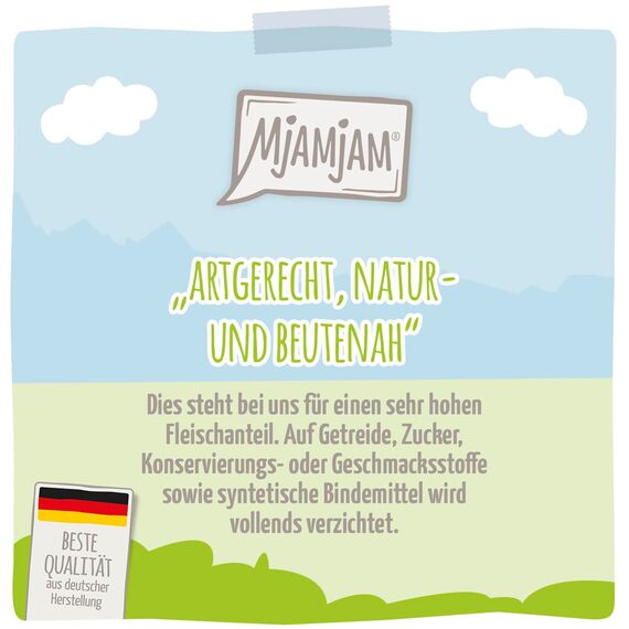 MjAMjAM - Premium Nassfutter für Katzen - Mixpaket II - Huhn & Kürbis, Pute, Ente & Geflügel, 6er Pack (6 x 800 g), getreidefrei mit extra viel Fleisch