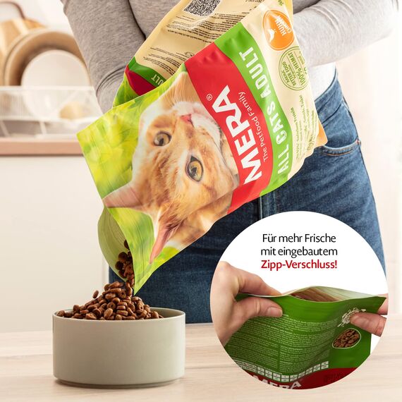 mera Cats Senior Rind, Trockenfutter für Sensible Katzen, getreidefrei & nachhaltig, Katzentrockenfutter mit hohem Fleischanteil, 2 kg