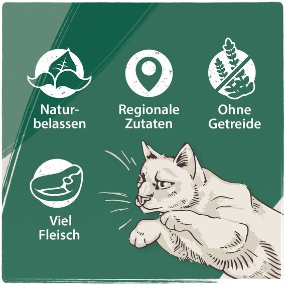 Venandi Animal Premium Nassfutter für Katzen, Probierpaket II, Huhn + Kaninchen, Kalb, Truthahn, 6 x 400 g, getreidefrei und naturbelassen, 2.4 kg