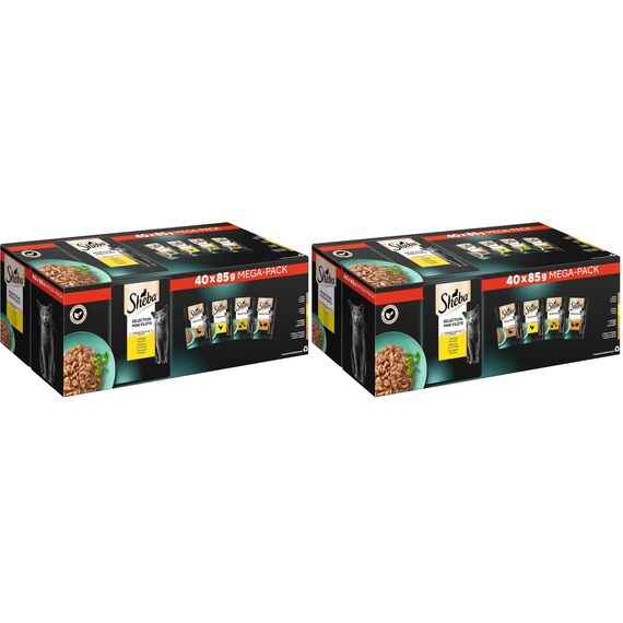 SHEBA Adult Katzenfutter nass - 40x85g Portionsbeutel - Geflügel Variation in Sauce - Nassfutter für Katzen - 1 Großpackung (Packung mit 2)