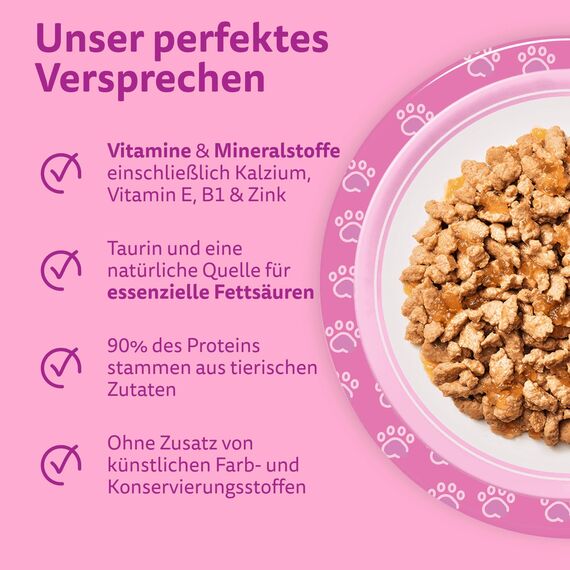 WHISKAS Junior Nassfutter in Gelee 84 x 85g Geflügel Auswahl