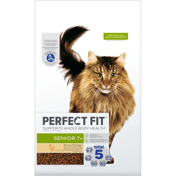 PERFECT FIT Senior Trockenfutter für ältere Katzen ab 7 Jahren - Huhn, 7 kg (1 Beutel)