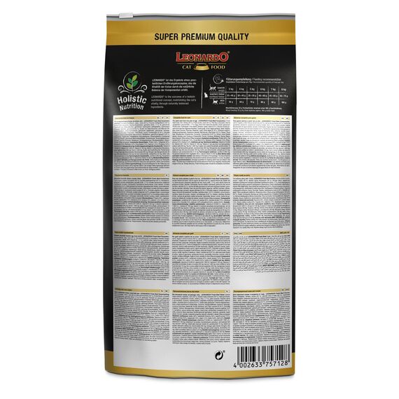 LEONARDO fresh Beef & Poultry [4kg] Katzenfutter | Trockenfutter mit 85% Frischfleisch für Katzen | Alleinfuttermittel für ausgewachsene Katzen aller Rassen ab 1 Jahr