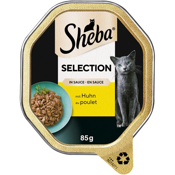 SHEBA Schale Nassfutter für Katzen Selection in Sauce Häppchen mit Huhn 2 x 11 x 85g
