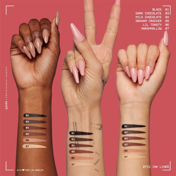 NYX Professional Makeup Epic Ink Eye Liner, Filzstift, Wasserfest, Für präzise Lidstriche, Intensive Farbe und langanhaltender Effekt, Für alle Augenfarben, Vegane Formel, Graham Cracker, 1 Stück