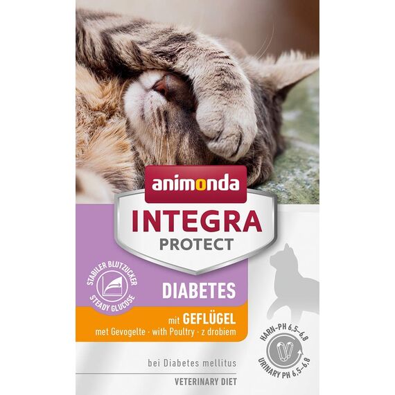 animonda INTEGRA PROTECT Katzenfutter nass Diabetes Geflügel (6 x 100g), vom Tierarzt empfohlen bei Diabetes mellitus, mit Veterinären entwickeltes Diätalleinfutter für erwachsene Katzen