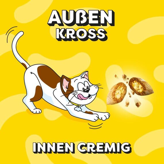 Dreamies Mix Katzensnacks mit Huhn & Ente – Außen knusprig & innen cremig – 6 x 60g