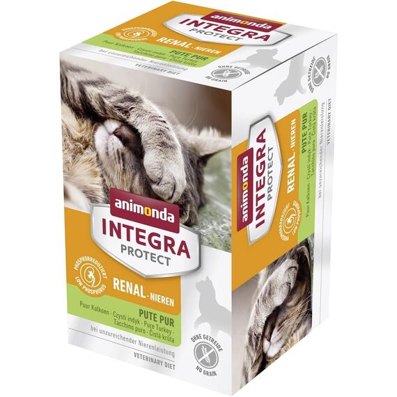 animonda INTEGRA PROTECT Renal Pute Pur (6 x 100 g), Katzen Diätfutter bei Niereninsuffizienz, Katzenfutter bei Nierenerkrankung, Nassfutter für Katzen ohne Getreide