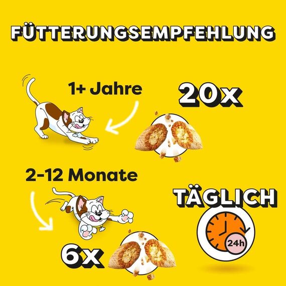 Dreamies Mix Katzensnacks mit Lachs & Käse – Außen knusprig & innen cremig – 6 x 60g