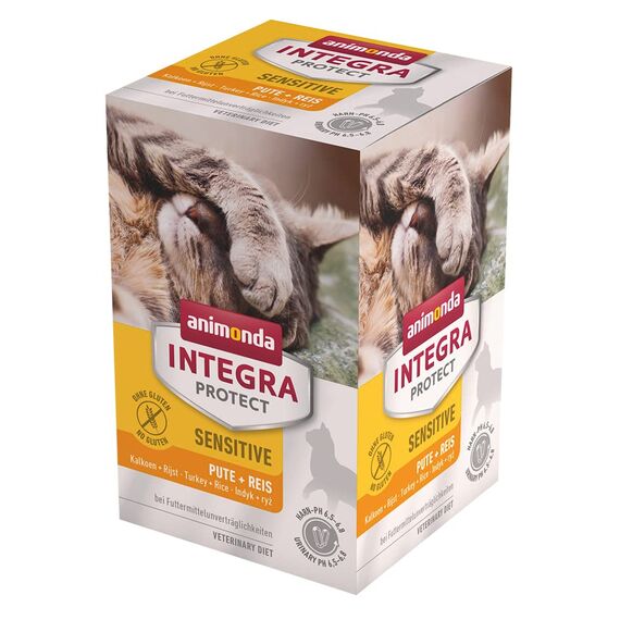 animonda INTEGRA PROTECT Katzenfutter nass Sensitive Pute + Reis (6 x 100g), vom Tierarzt empfohlen bei Futtermittelallergie, mit Veterinären entwickeltes Diätalleinfutter für erwachsene Katzen
