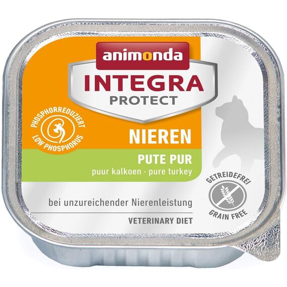 animonda INTEGRA PROTECT Renal Pute Pur (6 x 100 g), Katzen Diätfutter bei Niereninsuffizienz, Katzenfutter bei Nierenerkrankung, Nassfutter für Katzen ohne Getreide