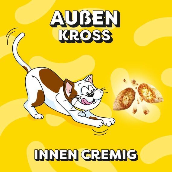 Dreamies Mix Katzensnacks mit Lachs & Käse – Außen knusprig & innen cremig – 6 x 60g