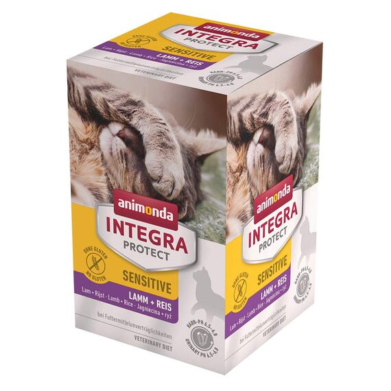 animonda INTEGRA PROTECT Katzenfutter nass Sensitive Lamm und Reis (6 x 100g), vom Tierarzt empfohlen bei Futtermittelallergie, mit Veterinären entwickeltes Diätalleinfutter für Katzen