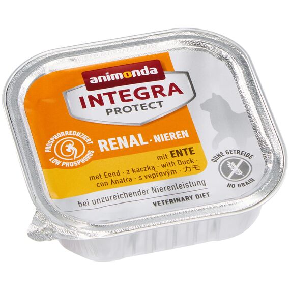 animonda INTEGRA PROTECT Katzenfutter nass Renal (Nieren) Ente (16 x 100g), vom Tierarzt empfohlen bei Niereninsuffizienz, mit Veterinären entwickeltes Diätalleinfutter für erwachsene Katzen