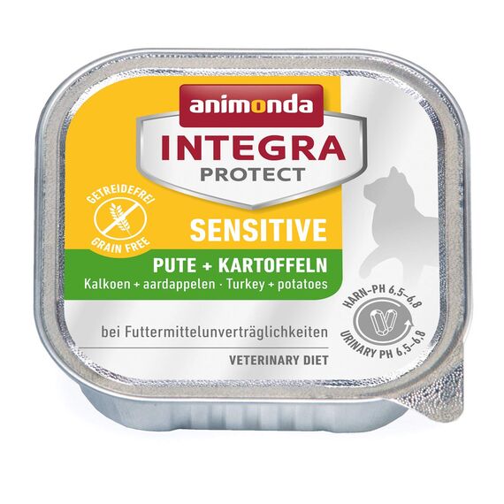 animonda Integra Protect Katze Sensitive, Diät Katzenfutter, Nassfutter bei Futtermittelallergie, mit Pute + Kartoffel, 6 x 100 g (Packung mit 2)