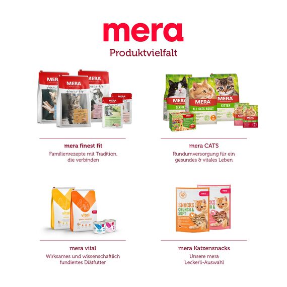 MERA Cats Senior Huhn (2kg), Trockenfutter für Sensible Katzen, getreidefrei & nachhaltig, mit hohem Fleischanteil