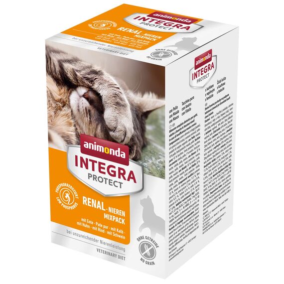 animonda INTEGRA PROTECT Katzenfutter nass Renal (Nieren) Mix (6 x 100g), vom Tierarzt empfohlen bei Niereninsuffizienz, mit Veterinären entwickeltes Diätalleinfutter für erwachsene Katzen