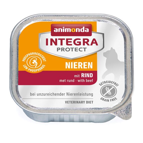 animonda INTEGRA PROTECT Katzenfutter nass Renal (Nieren) Rind (6 x 100g), vom Tierarzt empfohlen bei Niereninsuffizienz, mit Veterinären entwickeltes Diätalleinfutter für erwachsene Katzen