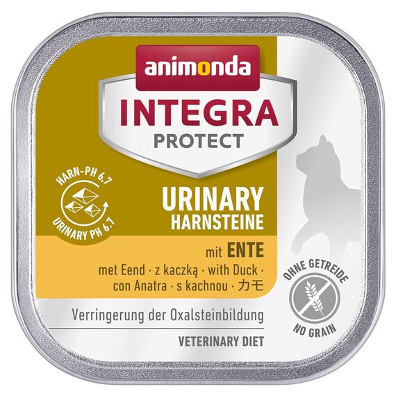 animonda INTEGRA PROTECT Katzenfutter nass Urinary Oxalstein Ente (16 x 100g), vom Tierarzt empfohlen bei Harnsteinen, mit Veterinären entwickeltes Diätalleinfutter für erwachsene Katzen