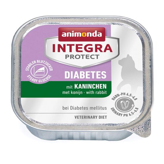 animonda INTEGRA PROTECT Katzenfutter nass Diabetes Kaninchen (6 x 100g), vom Tierarzt empfohlen bei Diabetes mellitus, mit Veterinären entwickeltes Diätalleinfutter für erwachsene Katzen