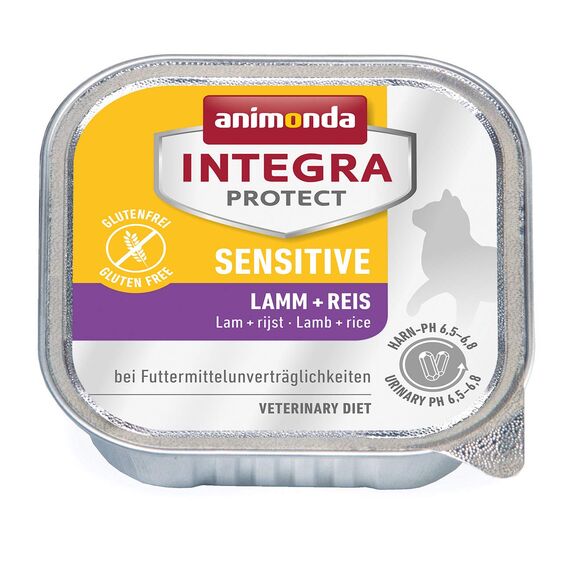 animonda INTEGRA PROTECT Katzenfutter nass Sensitive Lamm und Reis (6 x 100g), vom Tierarzt empfohlen bei Futtermittelallergie, mit Veterinären entwickeltes Diätalleinfutter für Katzen