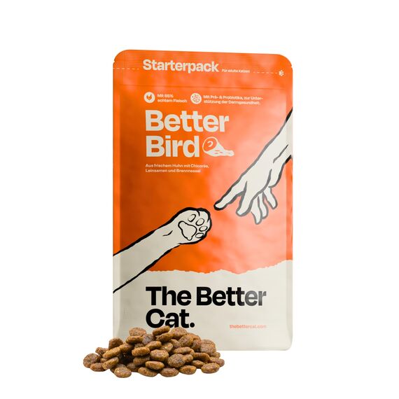 The Better Cat Super Premium Trockenfutter für Katzen | Getreidefreies Katzenfutter Trocken | Hoher Fleischanteil | Ohne Zucker | Mit Probiotika (400g, Huhn)