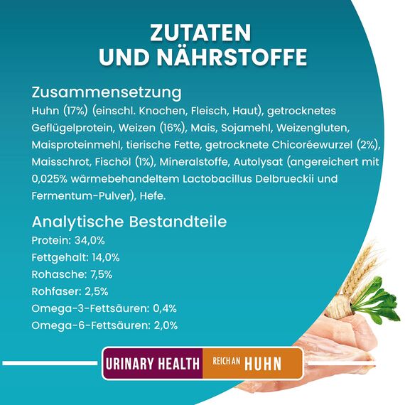 PURINA ONE BIFENSIS Urinary Health Katzenfutter trocken, reich an Huhn, 6er Pack (6 x 750g)